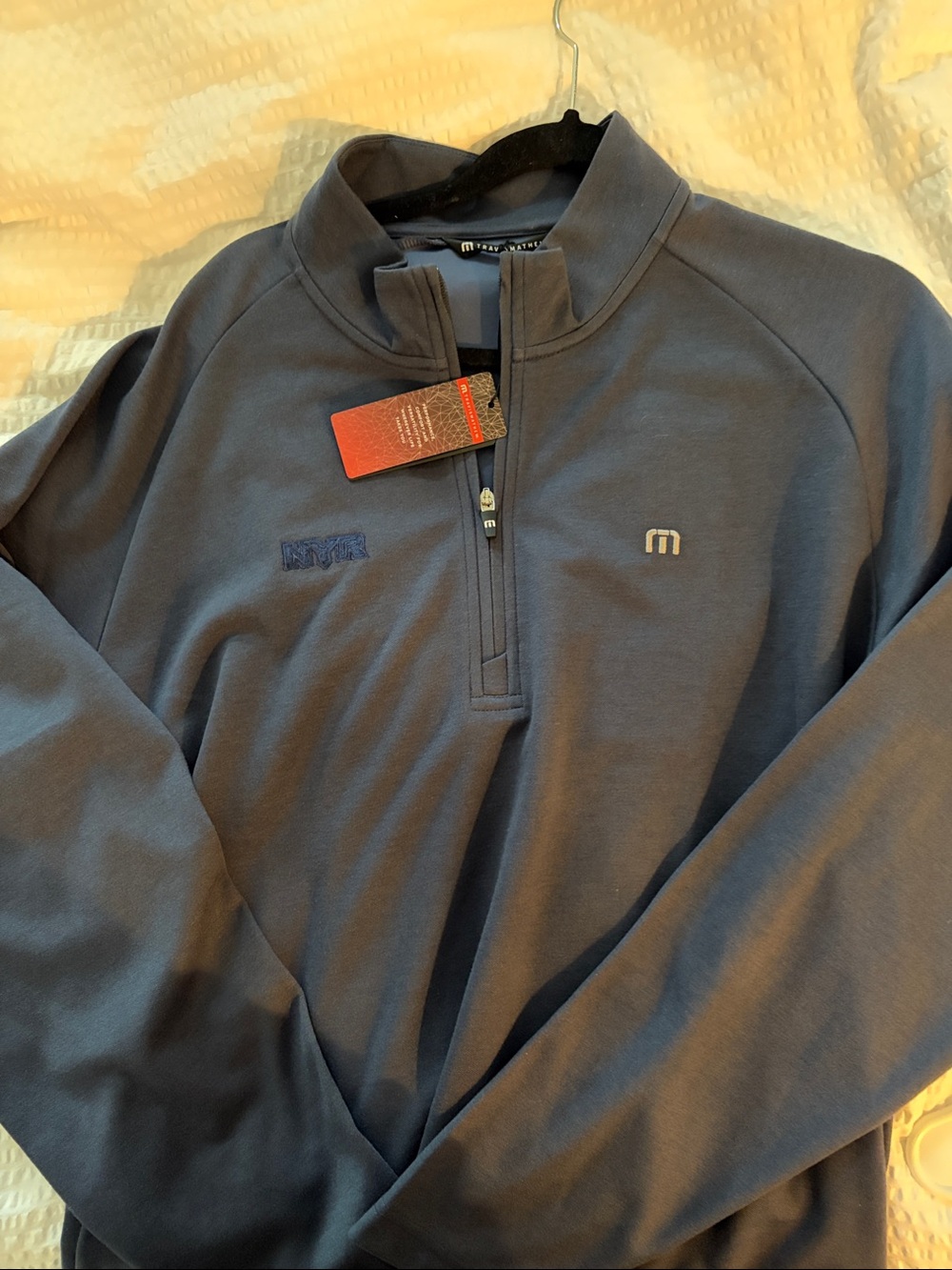 Travis Mathew Men's Slate Blue Quarter-Zip Pullover